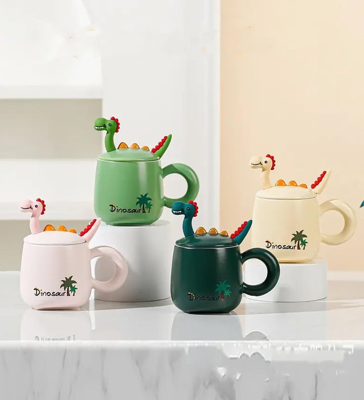 كوب سيراميك بطابع الديناصورات