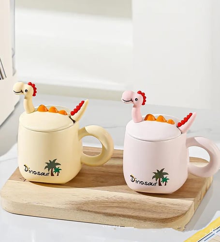 كوب سيراميك بطابع الديناصورات