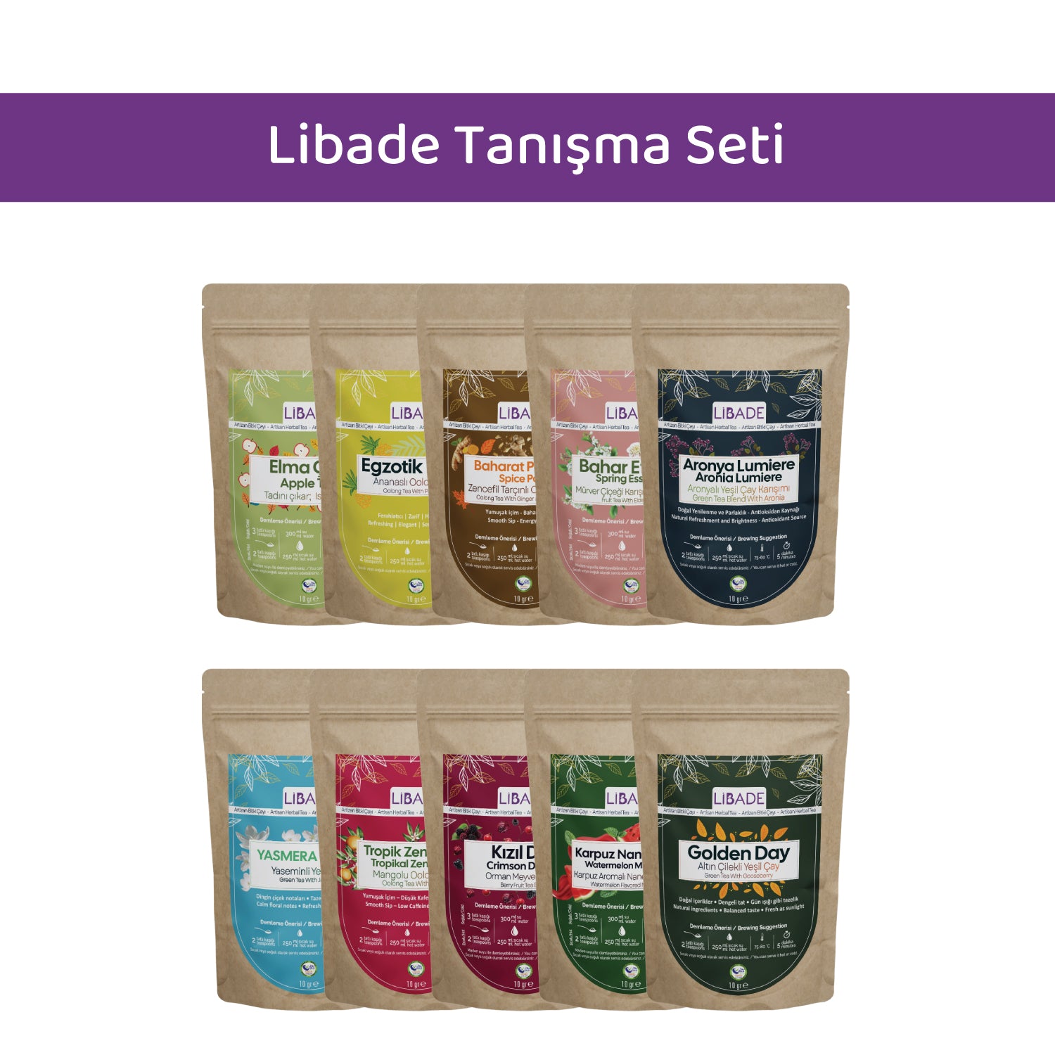 Büyük Çay Tanışma Paketi | 10’lu Deneme Seti| Meyve, Yeşil & Oolong Çayları