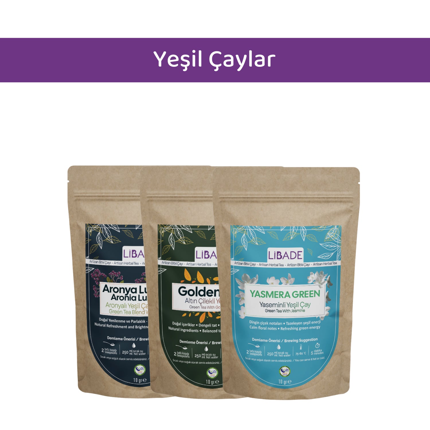 Yeşil Çaylar Tanışma Paketi | 3’lü Deneme Seti | Aromalı Yeşil Çay