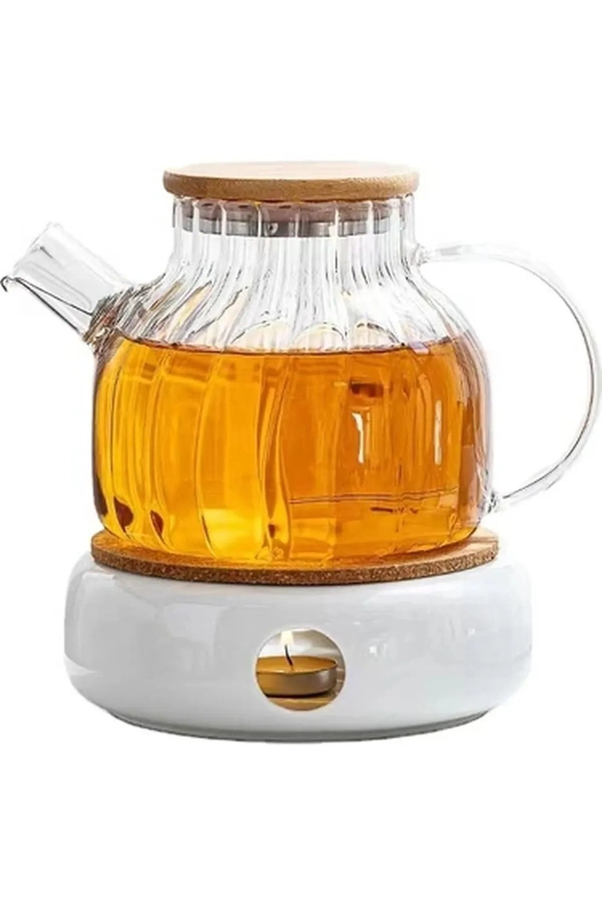 Bambu Kapaklı Cam Demlik 1000 ML