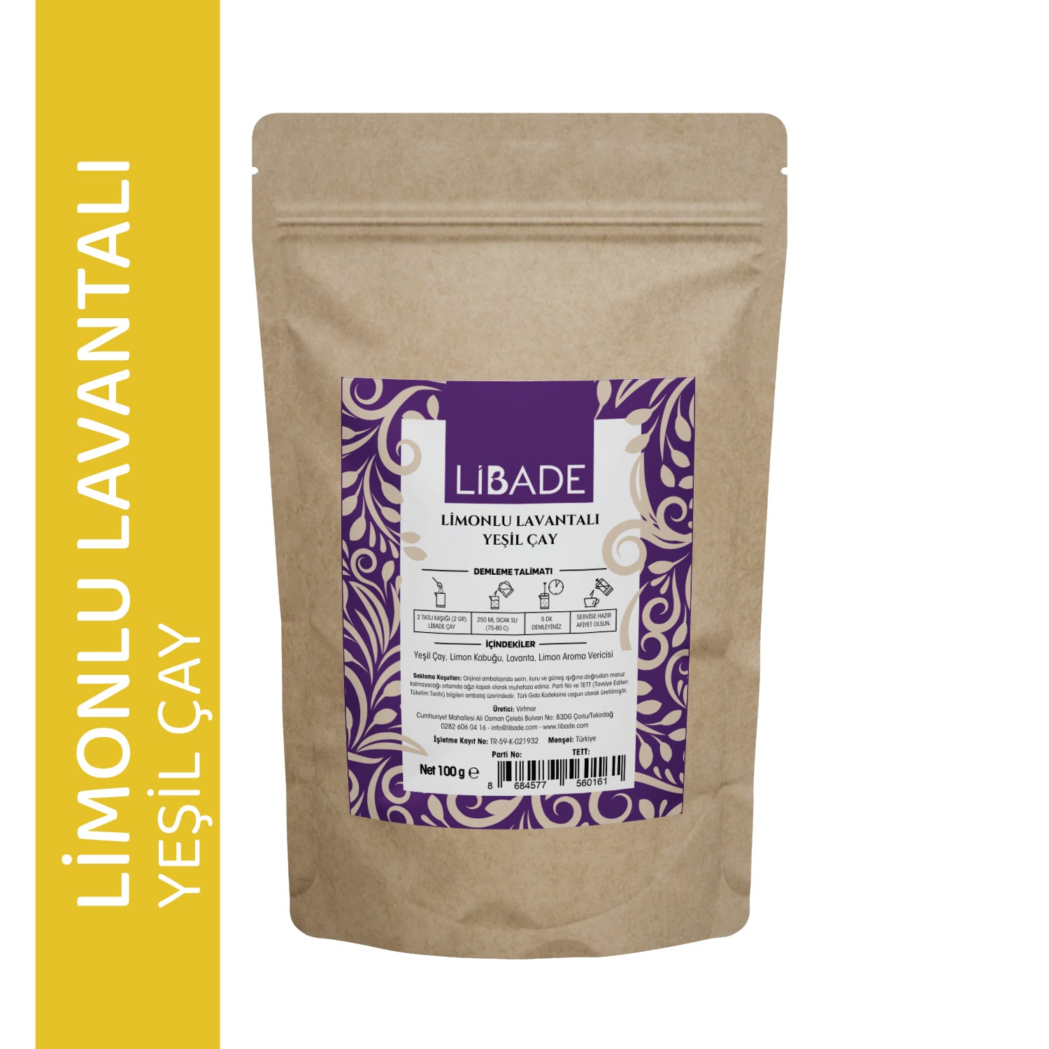 Libade Limonlu Lavantalı Yeşil Çay