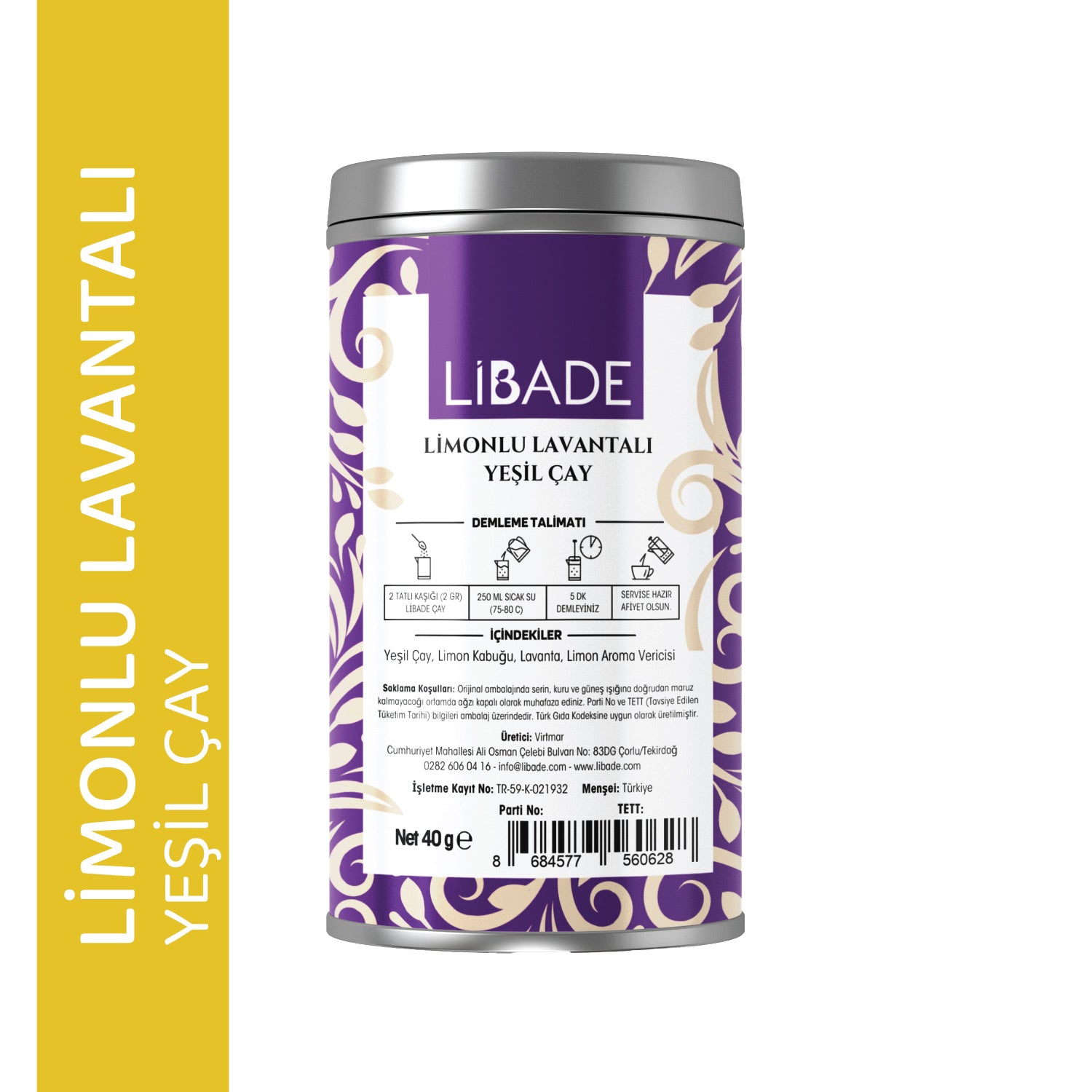 Libade Limonlu Lavantalı Yeşil Çay